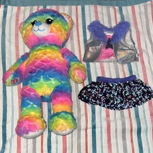 Build-A-Bear Rainbow Plush Bear with Outfit